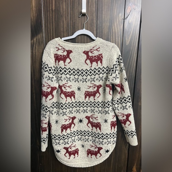 Shineflow-Reindeer Snowflake Midi Christmas Pullover Sweater Tunic-Size:Medium - Picture 6 of 9